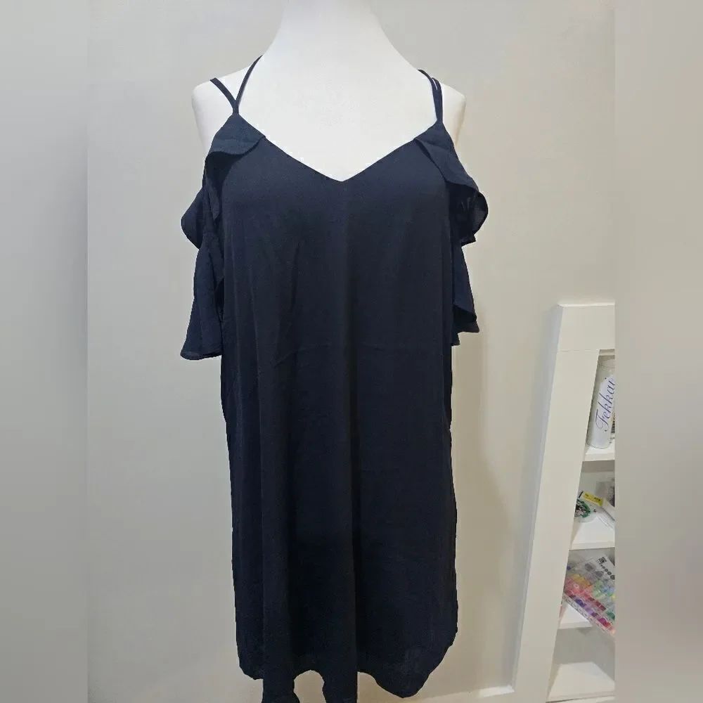 19 Cooper Lace Back Flutter Sleeve Sheath Mini Dress NWT sz Medium Blue